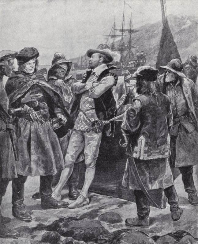 Sir Humphrey Gilbert descubriendo Terranova de Richard Caton II (after) Woodville