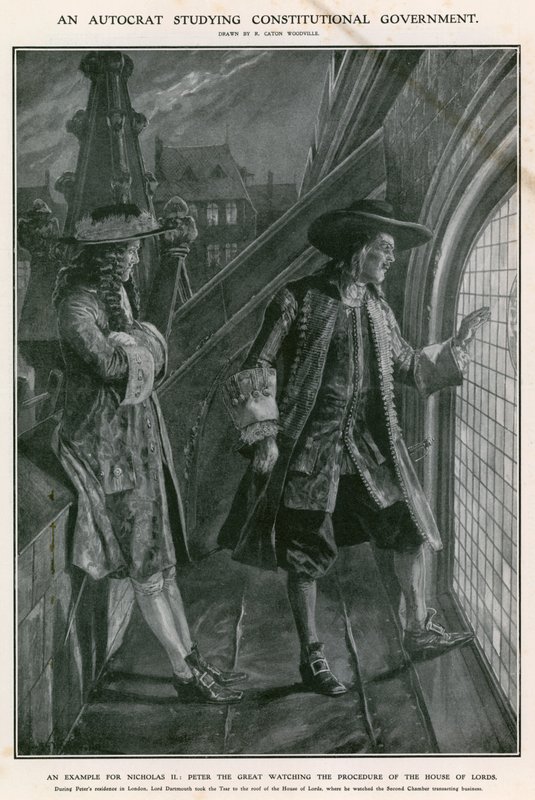 Pedro el Grande observando el procedimiento de la Cámara de los Lores de Richard Caton Woodville