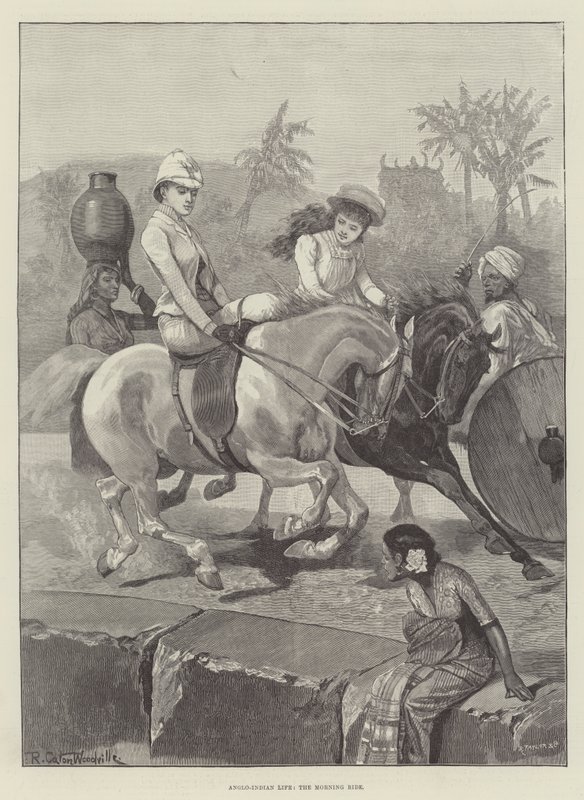 Vida anglo-india, el paseo matutino de Richard Caton Woodville junior