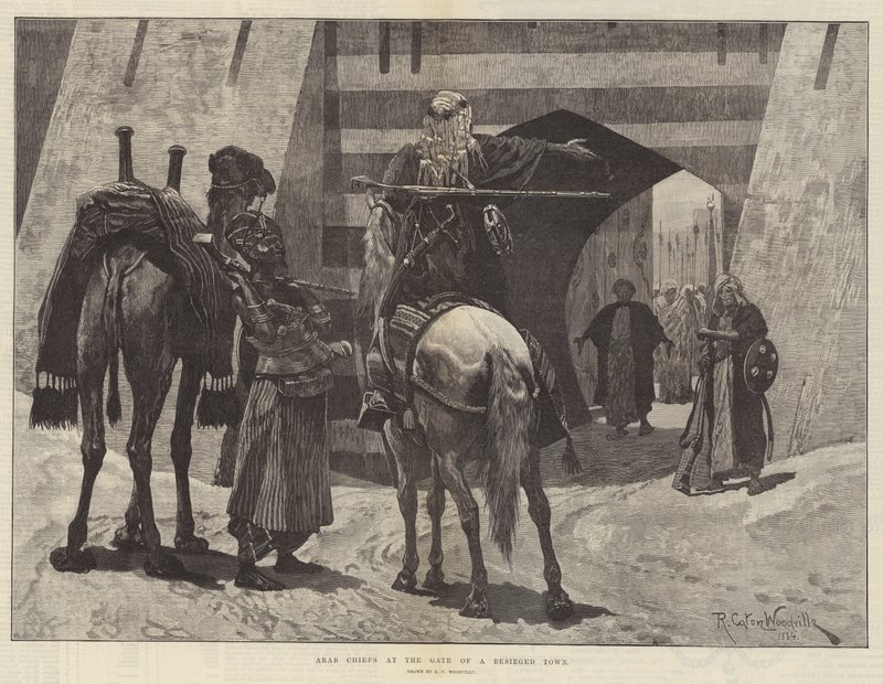 Jefes árabes en la puerta de una ciudad sitiada de Richard Caton Woodville junior
