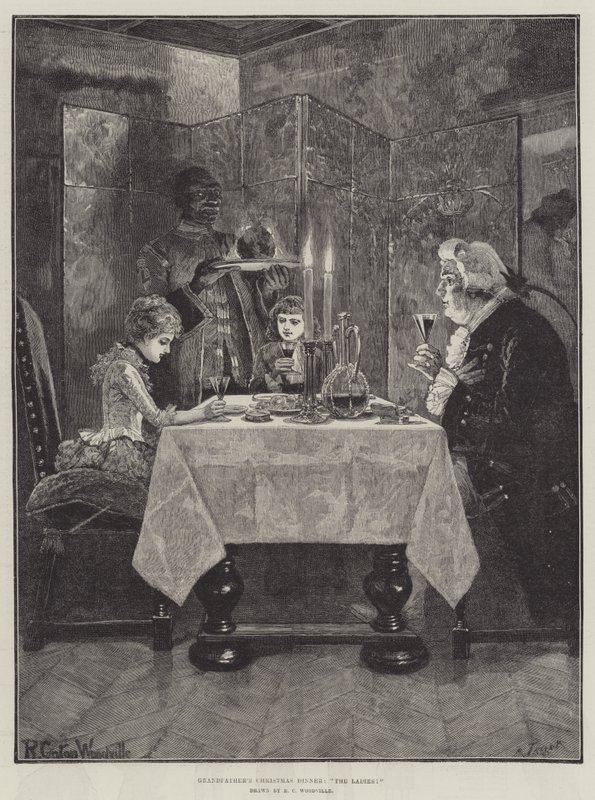 La cena de Navidad del abuelo, ¡Las damas! de Richard Caton Woodville junior