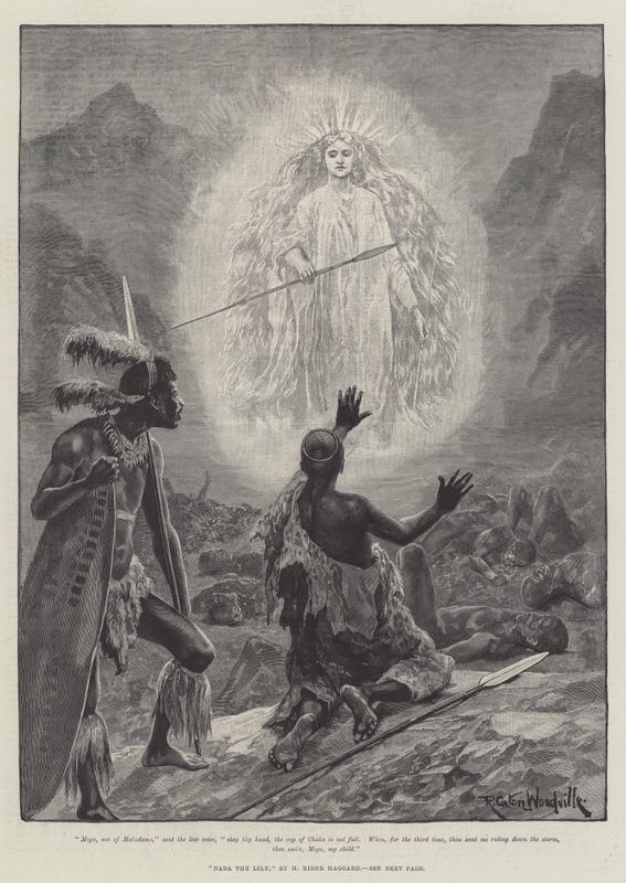 Nada la Lirio, por H Rider Haggard de Richard Caton Woodville junior