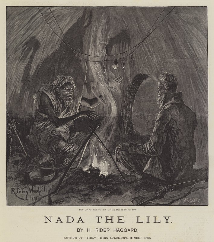Nada la Lirio, por H Rider Haggard de Richard Caton Woodville junior