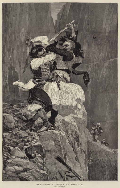 Resolviendo una disputa fronteriza de Richard Caton Woodville junior