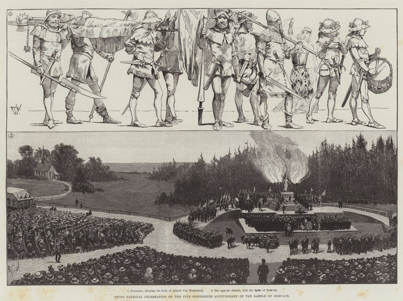 Celebración Nacional Suiza del Quinto Centenario de la Batalla de Sempach de Richard Caton Woodville junior