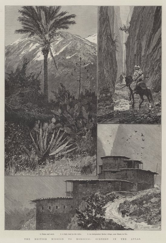 La misión británica a Marruecos, paisaje en el Atlas de Richard Caton Woodville junior