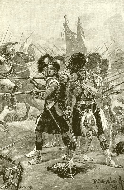 Los Highlanders del Cuarenta y Dos en Quatre Bras de Richard Caton Woodville junior