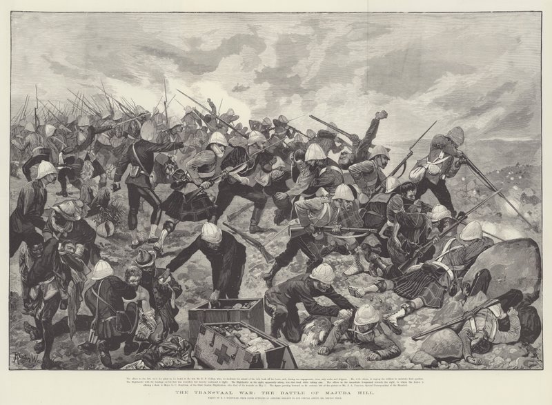 La guerra del Transvaal, la batalla de Majuba Hill de Richard Caton Woodville junior