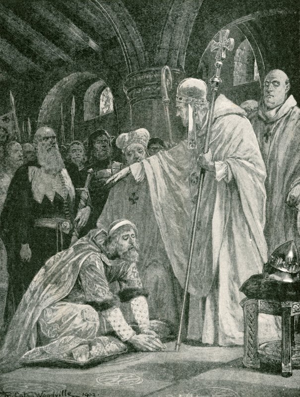 La postración de Harold, hijo de Godwin de Richard Caton Woodville junior