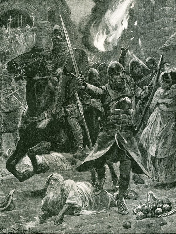 El resultado del reconocimiento de Guillermo I, Día de Navidad, 1066 de Richard Caton Woodville junior