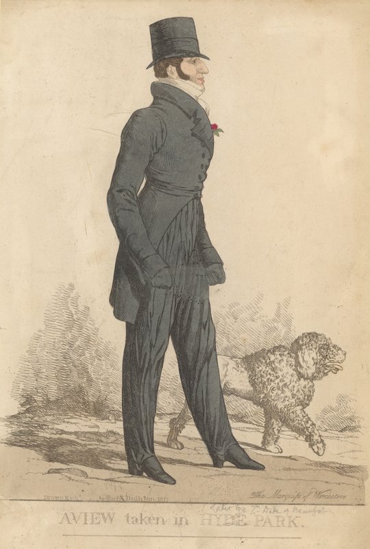 Henry Somerset, 7º duque de Beaufort; una vista tomada en Hyde Park de Richard Dighton