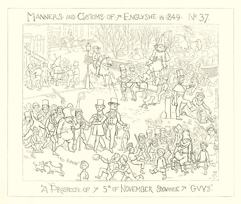 1849, Una perspectiva del 5 de noviembre mostrando a los Guys de Richard Doyle
