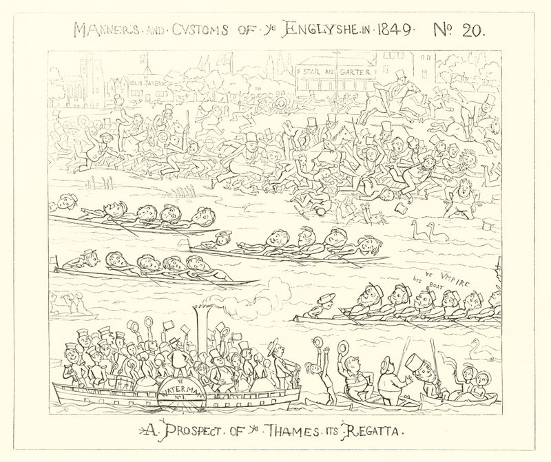 1849, Una perspectiva de la regata del Támesis de Richard Doyle