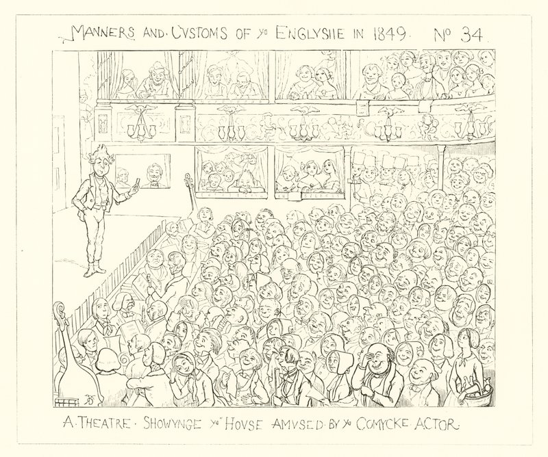 1849, Un teatro mostrando a la casa entretenida por el actor cómico de Richard Doyle