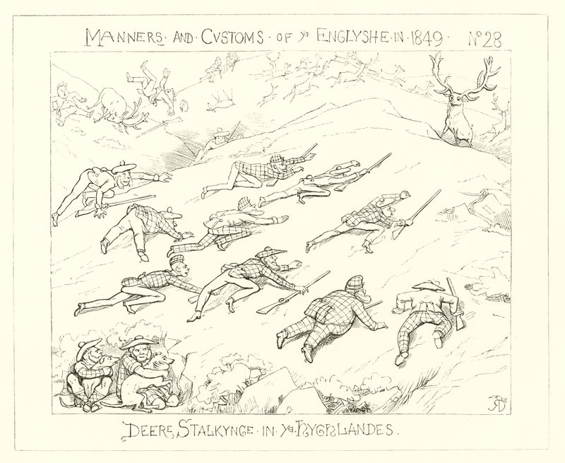 1849, Acecho de ciervos en las Tierras Altas de Richard Doyle