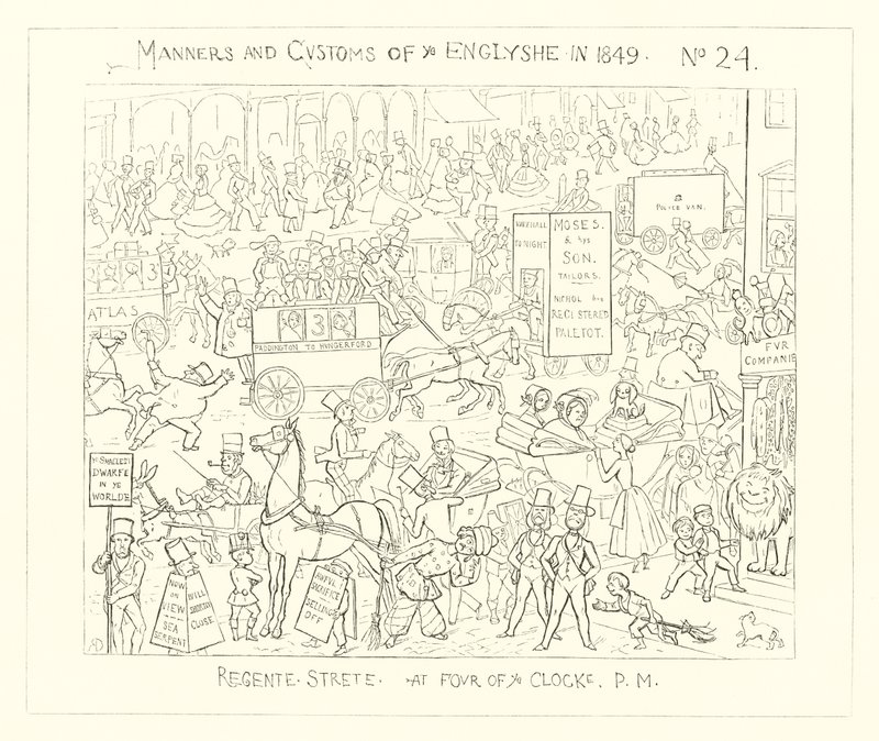 1849, Regent Street a las cuatro de la tarde de Richard Doyle