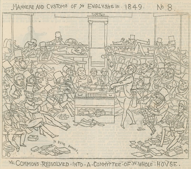 Modales y costumbres de los ingleses en 1849: Los Comunes resueltos en un comité de la casa entera de Richard Doyle