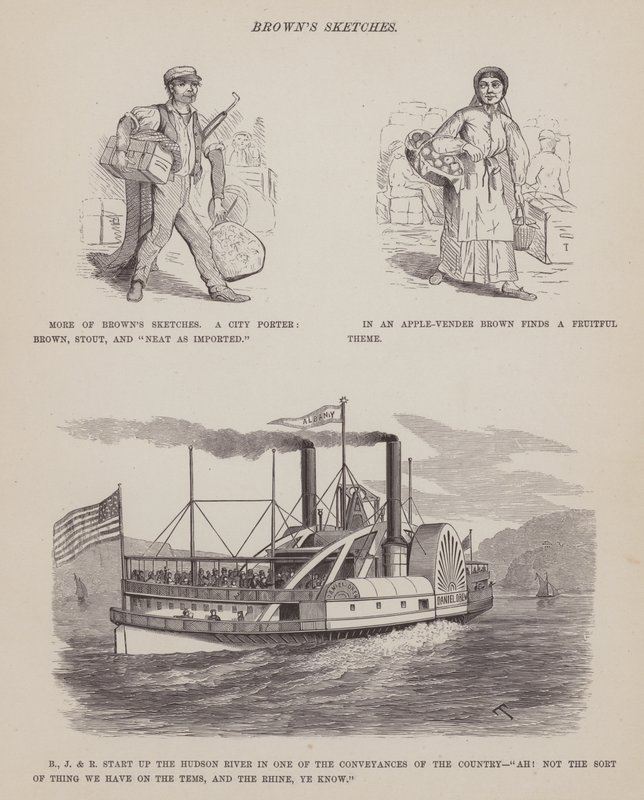 Página de El tour americano de los Sres. Brown, Jones y Robinson (grabado) de Richard Doyle