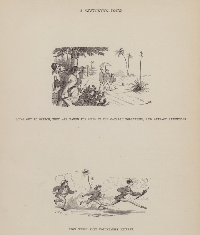 Página del Tour Americano de los Sres. Brown, Jones y Robinson (grabado) de Richard Doyle