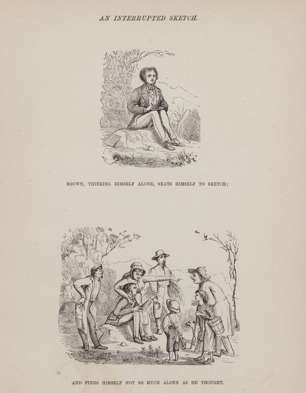Página del Tour Americano de los Sres. Brown, Jones y Robinson (grabado) de Richard Doyle