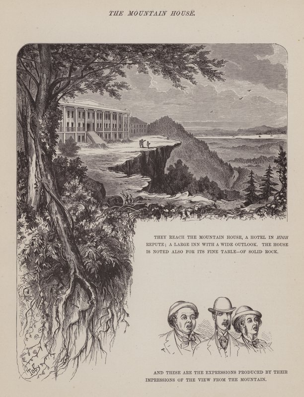 Página del Tour Americano de los Sres. Brown, Jones y Robinson (grabado) de Richard Doyle