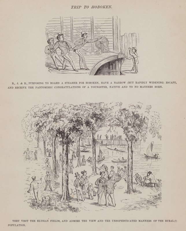 Página del Tour Americano de los Sres. Brown, Jones y Robinson (grabado) de Richard Doyle