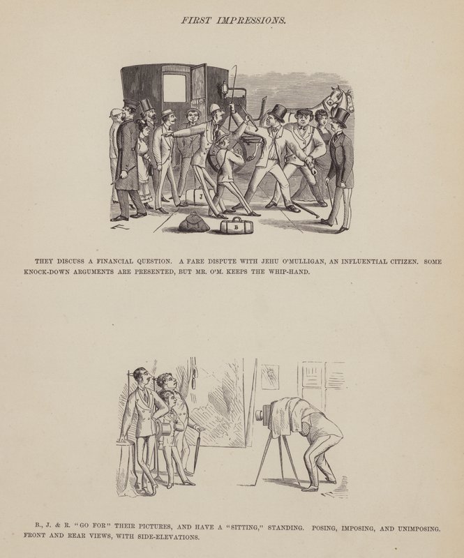 Página del Tour Americano de los Sres. Brown, Jones y Robinson (grabado) de Richard Doyle