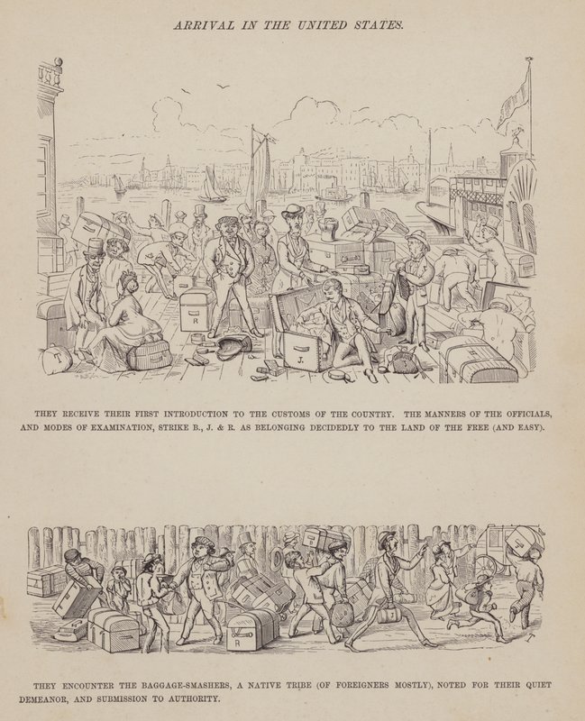 Página del Tour Americano de los Sres. Brown, Jones y Robinson (grabado) de Richard Doyle