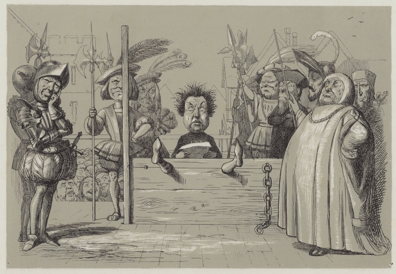 Perkin Warbeck leyendo su confesión de Richard Doyle