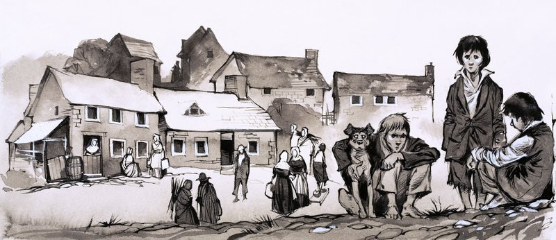 Un hombre atormentado por la pobreza: Richard Cobden (gouache sobre papel) de Richard Hook