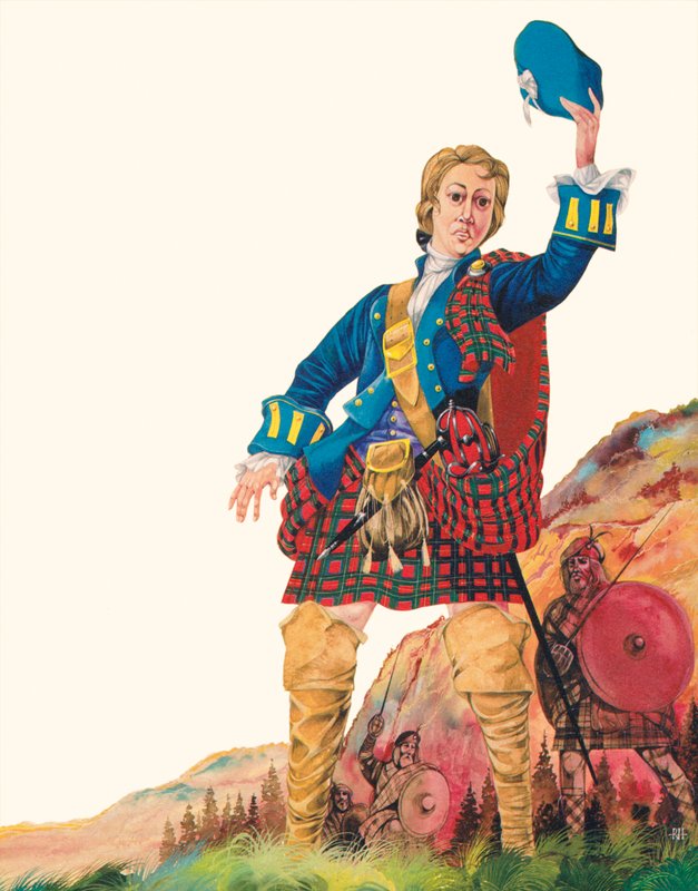 Bonnie Prince Charlie (litografía en color) de Richard Hook