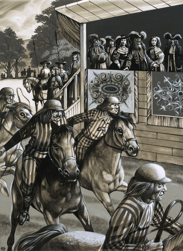Carlos II y sus amigas disfrutan de un día en las carreras de Newmarket de Richard Hook