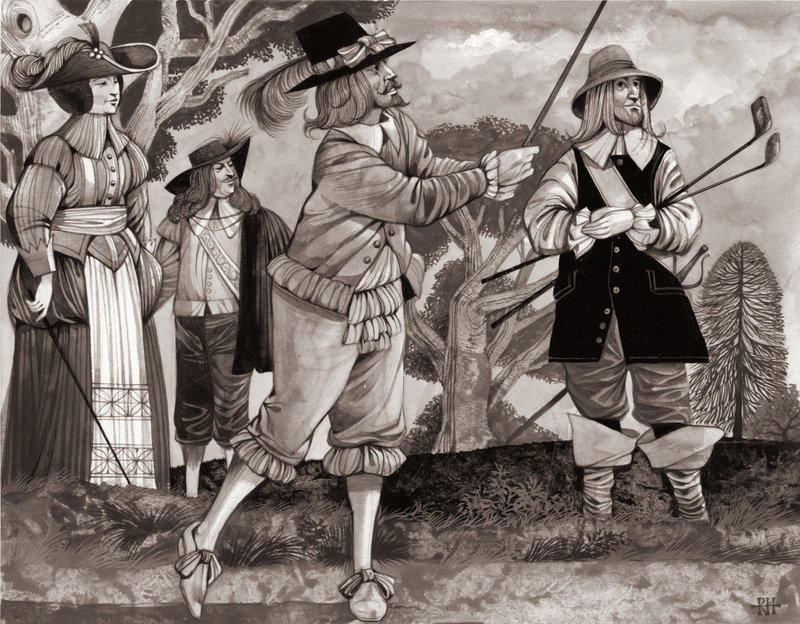 Golf, the Royal Game (gouache sobre papel) de Richard Hook
