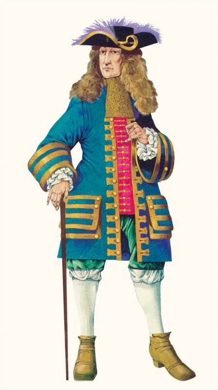Rey Guillermo III (litografía en color) de Richard Hook