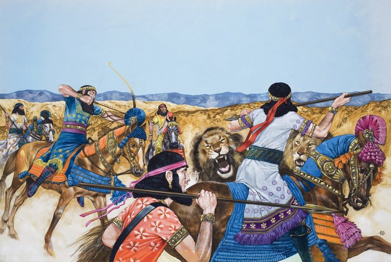 Guerreros (gouache sobre papel) de Richard Hook