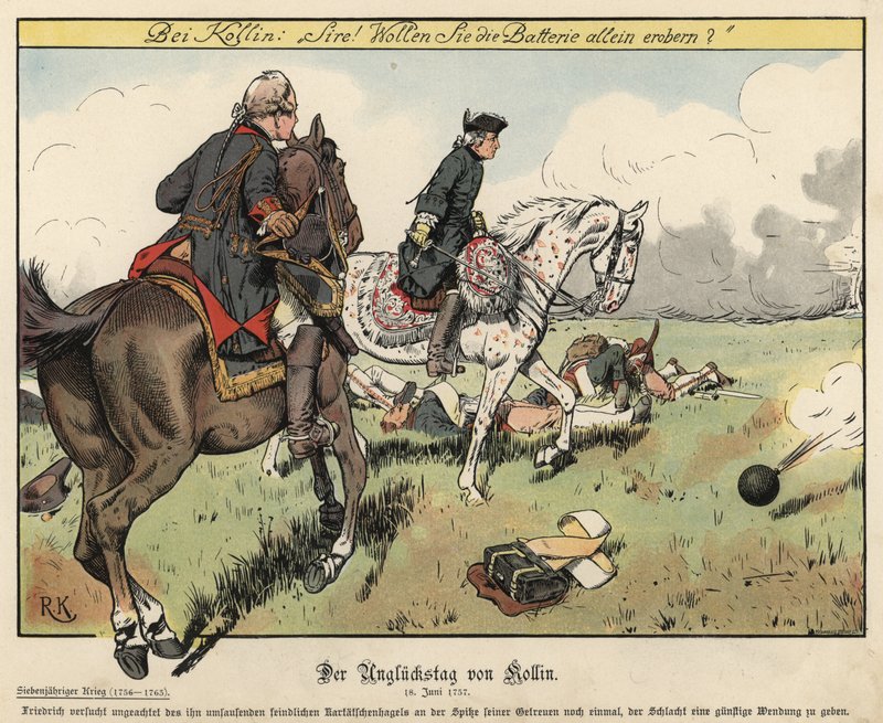 Federico el Grande en la batalla de Kolin de Richard Knoetel