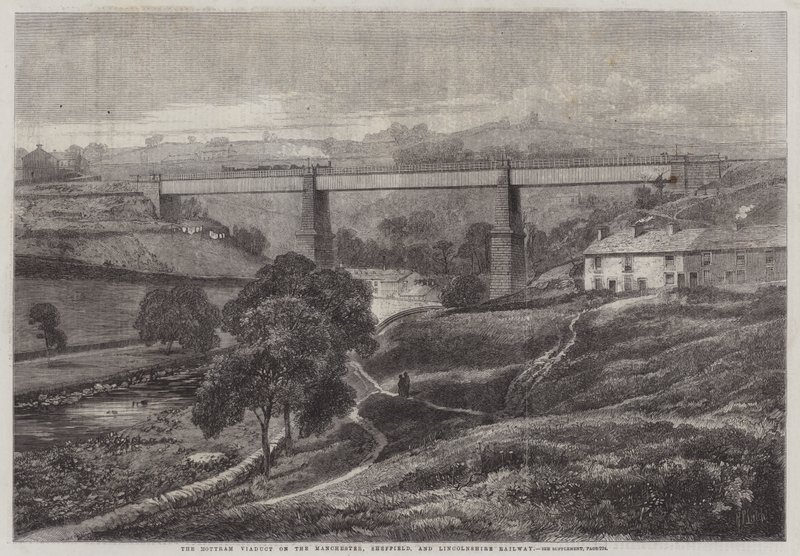 El viaducto de Mottram en el ferrocarril de Manchester, Sheffield y Lincolnshire de Richard Principal Leitch