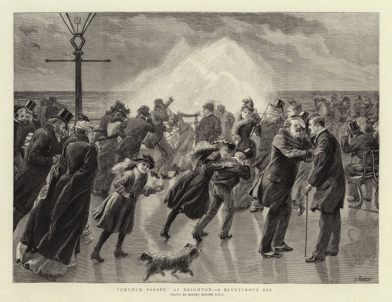 Desfile de la iglesia en Brighton, un día tempestuoso de Robert Barnes