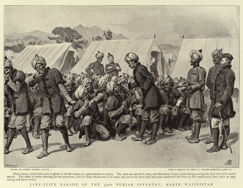 Desfile de jugo de lima de la 33ª Infantería de Punjab, Makin, Waziristán de Robert Barnes