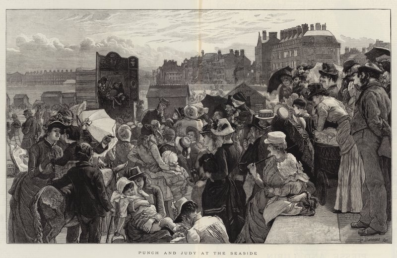 Punch y Judy en la playa de Robert Barnes