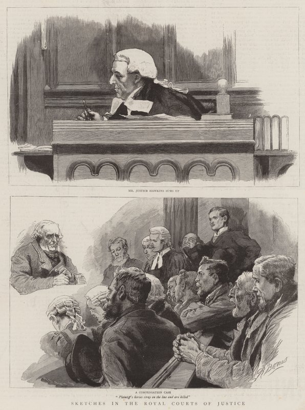 Bocetos en los Tribunales Reales de Justicia de Robert Barnes