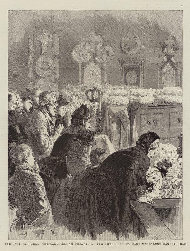 La última despedida, los inquilinos de Sandringham en la Iglesia de Santa María Magdalena, Sandringham de Robert Barnes