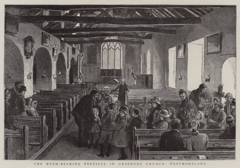 El Festival de la Cosecha en la Iglesia de Grasmere, Westmoreland de Robert Barnes