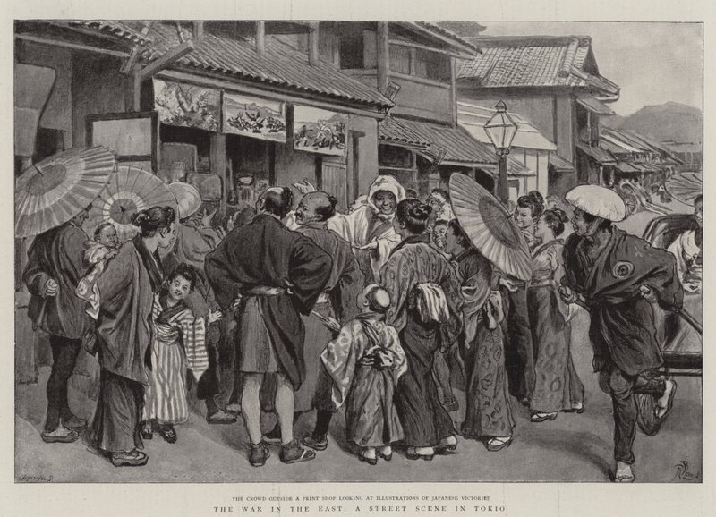 La Guerra en el Este, una escena callejera en Tokio de Robert Barnes