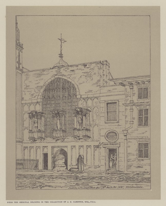 Capilla de Guildhall, King Street, Cheapside, Londres, 1815 de Robert Blemell Schnebbelie