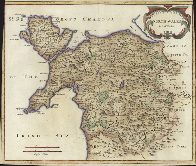 Mapa del norte de Gales de Robert Morden