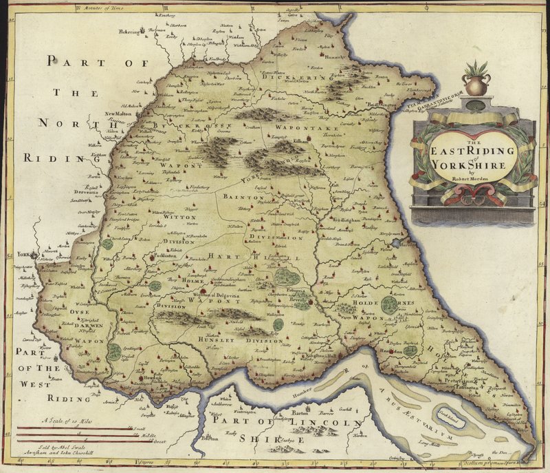 Mapa del East Riding de Yorkshire de Robert Morden