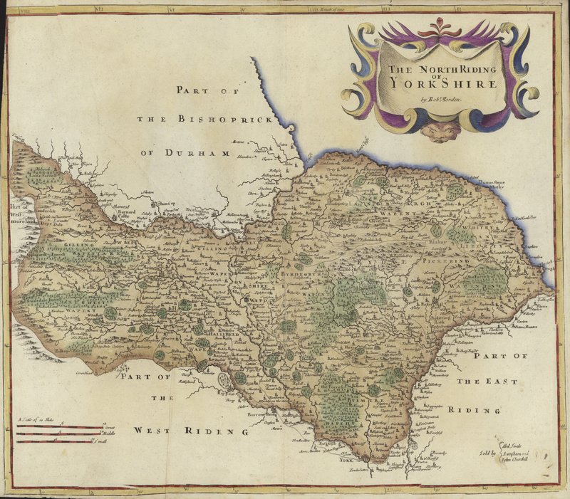 Mapa del North Riding de Yorkshire de Robert Morden