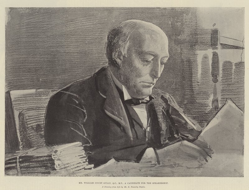 El Sr. William Court Gully, QC, MP, candidato para la Presidencia de Robert Ponsonby Staples