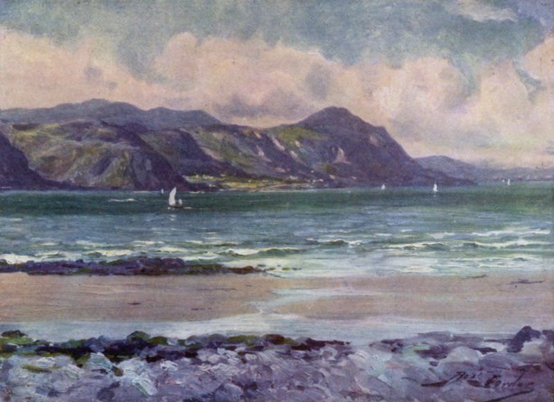 Vista distante de Penmaenmawr, luz de la mañana de Robert (after) Fowler